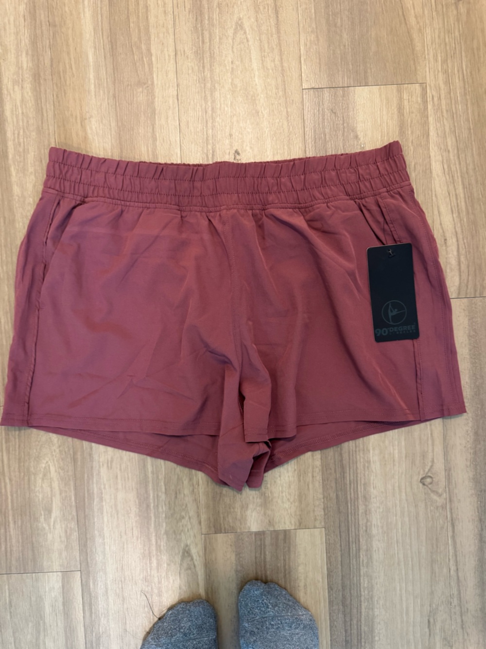 90 Degrees by Reflex XL Athletic Shorts - Mauve